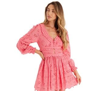 Allison New York - Taylor Pink Eyelet Mini Dress